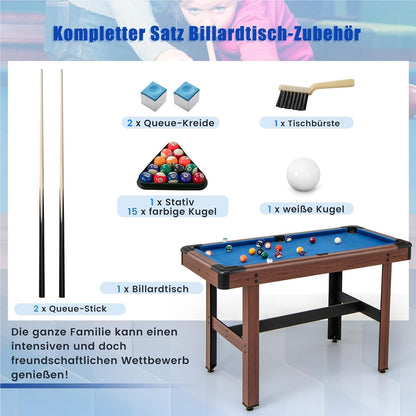 Pooltafel Houten Poolbiljart – Biljarttafel – Speeltafel – Billiardtabel – Compacte Poolset – Velours Speeloppervlak – Verstelbare Poten