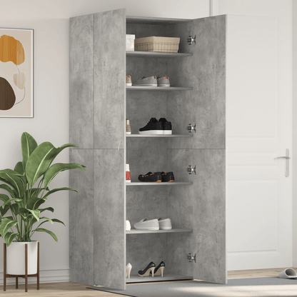 Schoenenkast – Schoenenrek – Schoenenopberger – Schoenenkastje – Schoenenmeubel – Verticale Ruimtebesparing – Duurzaam Hardhout – Beton-Grijs