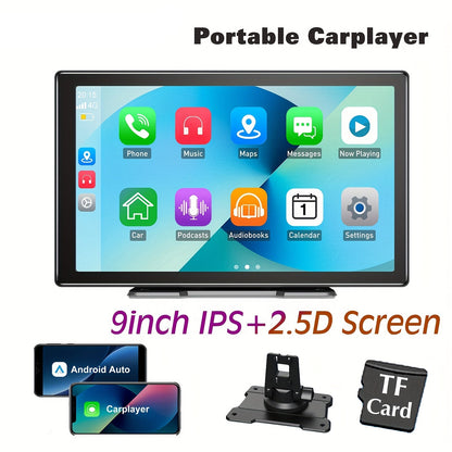 Draagbare Car Player – Autoradio – Multimedia Systeem – Navigatie – Infotainment – 9 Inch IPS+ 2.5D Touchscreen – Wireless CarPlay & Android Auto – Dual Lens Camera 2.5K Voor & 1080p Achter