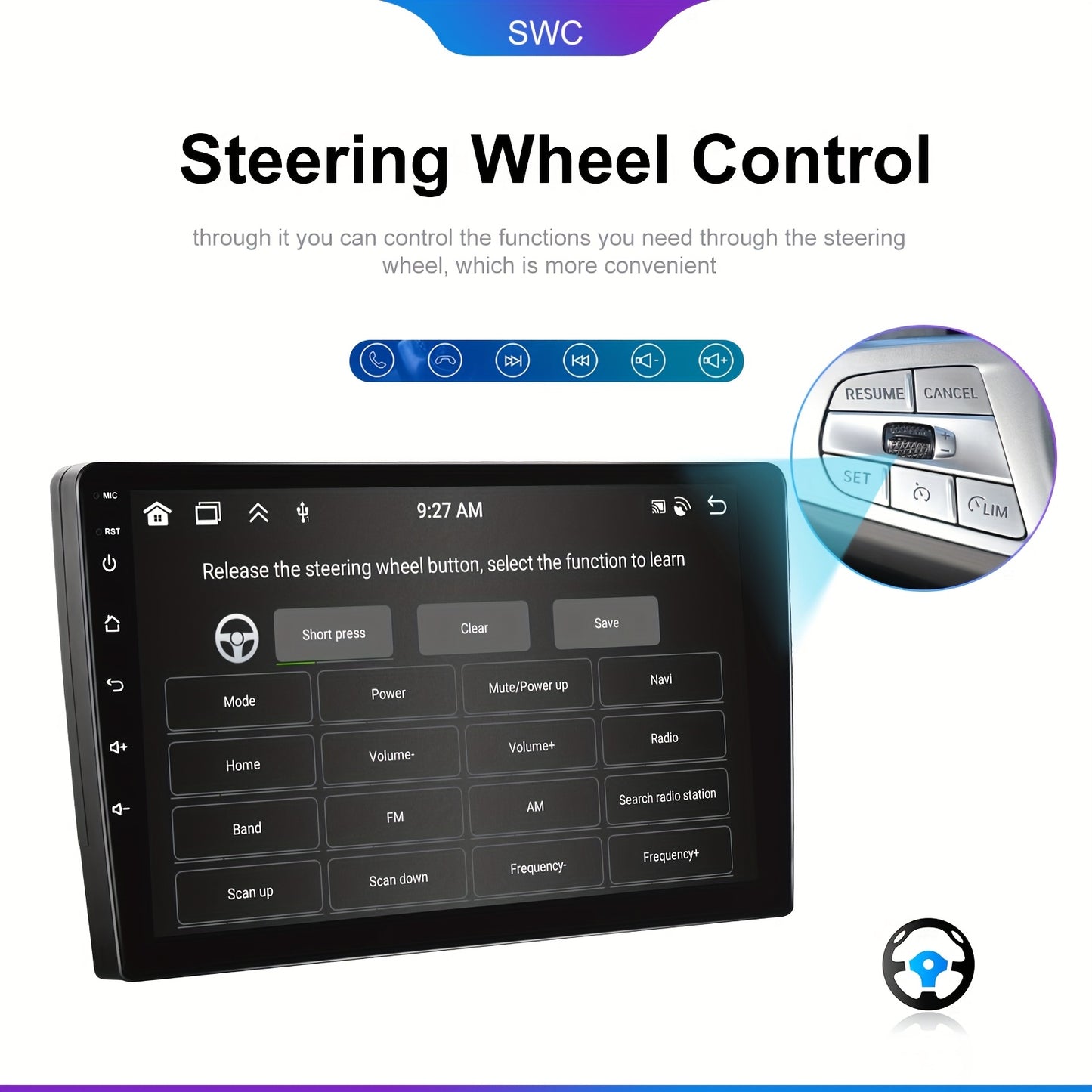 Android Autoradio – Multimedia Speler – Touchscreen Radio – GPS Navigatie – 2 DIN DVD Speler – 9 Inch IPS Scherm – 8-Core Processor & Draadloze CarPlay