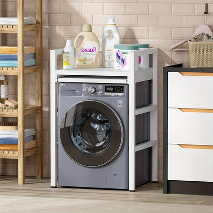Verhoogstandaard Wasmachine – Wasmachine Onderstel – Drogerstandaard – Wasmachine Rek – Verstelbare Standaard – Hoogte Verstelbaar Tot 115 cm – Draagvermogen Tot 350 kg – Wit
