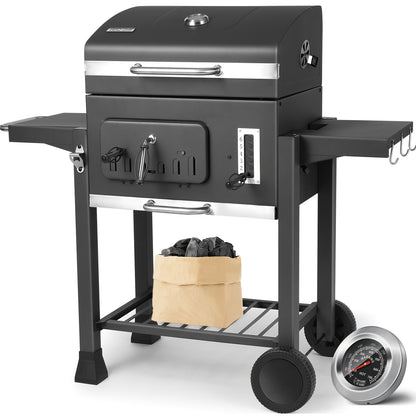 Gietijzeren Barbecue – Houtskool Grill – BBQ – Buitenkeuken – Grilloven – Duurzaam Gietijzer – Compact Kookoppervlak – Grijs