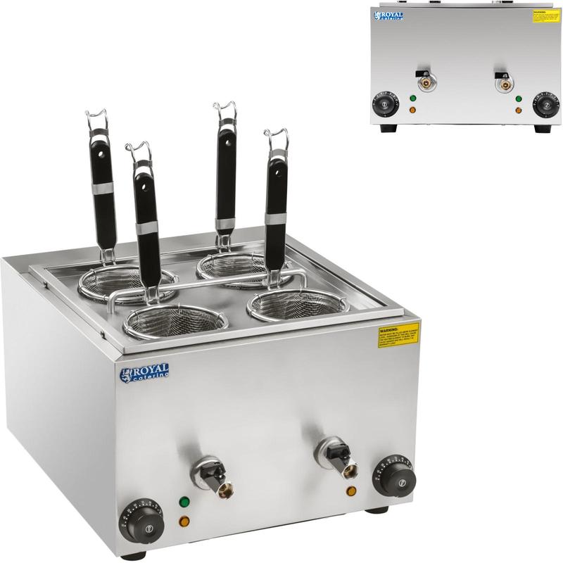 Pastakoker – Pastapan – Spaghettikoker – Dumplingkoker – Stoompan – 2 Kamers Met Kraantjes – RVS & 2x1500W Vermogen
