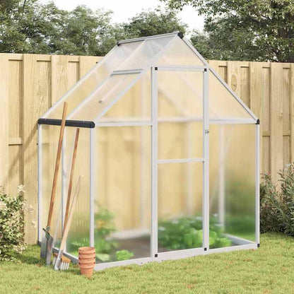 Aluminium Kas – Tuinkas – Plantenkas – Mini Kas – Buiten Kas – Silbern – Weerbestendig Aluminium Frame – 169x114x195 cm Met Fundering