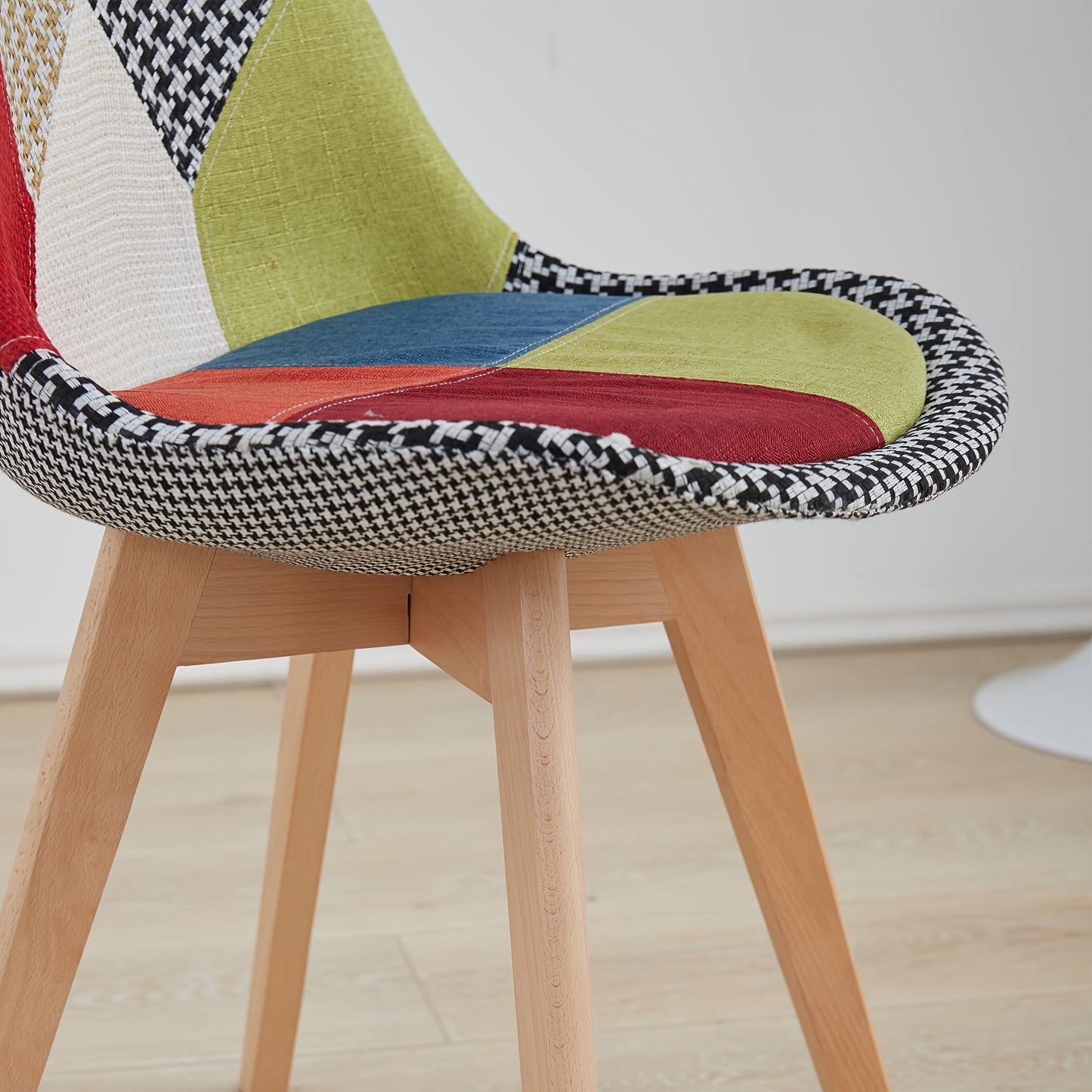 Eetkamerstoelen – Stoelen – Kuipstoelen – Keukenstoelen – Scandinavische Stoelen – Set Van 4 – Ergonomisch Design – Linnen Bekleding Met Houten Poten