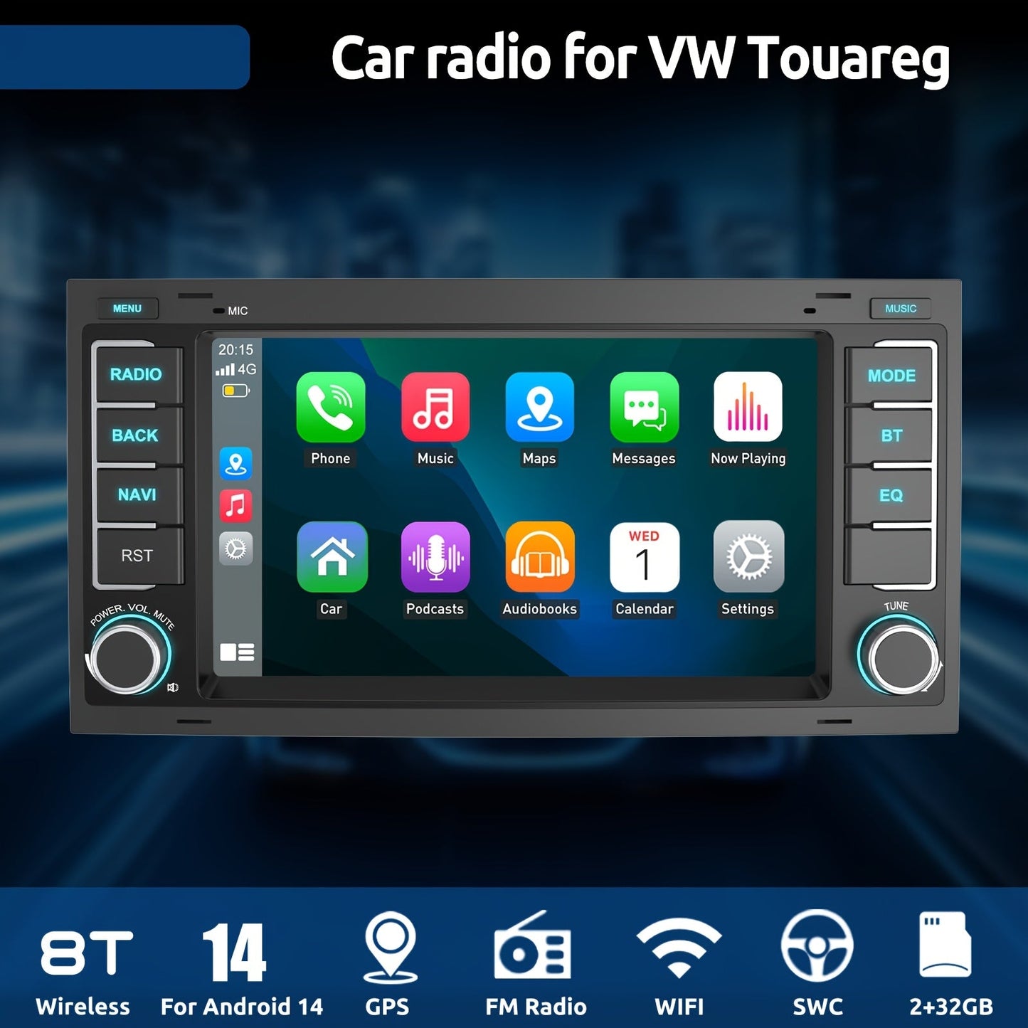 Autoradio – Android Autoradio – Car Audio – Multimedia Speler – Auto Stereo – 7 Inch HD Touchscreen – Android 14 Met Wireless CarPlay & Android Auto