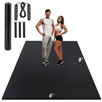 Trainingsmat – Fitnessmat – Oefenmat – Sportmat – Yogamat – Extra Groot 240x180 cm – 7 mm Dikke Duurzame PVC Mat Met Draagriemen En Opbergzakken