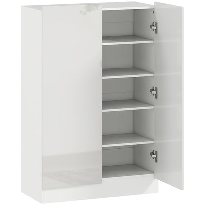 Schoenenkast – Schoenenrek – Schoenenopberger – Schoenenkastje – Schoenenmeubel – 5 Lagen Voor 20 Paar Schoenen – Verstelbare Planken – Wit – Softclose Deuren – Ventilatieopeningen