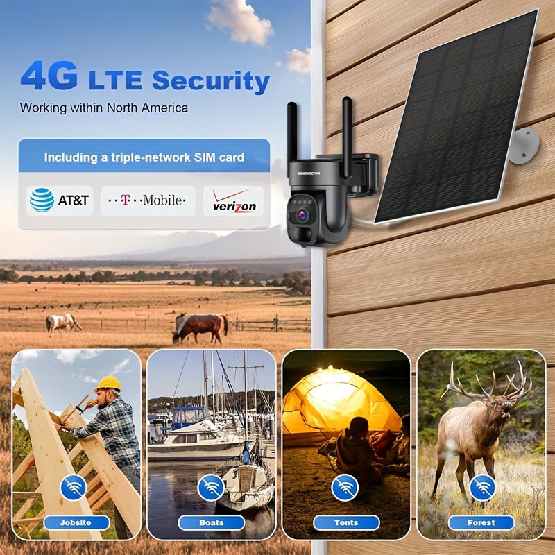 Draadloze 4G Beveiligingscamera Set – Buiten Camera’s – CCTV Camera – Beveiligingssysteem – IP Camera – 2K QHD Beeldkwaliteit – Solar Oplaadbare Batterij