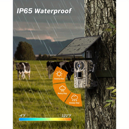 4G Wildcamera – Zonne Wildcamera – Buitenbeveiliging – Natuurcamera – 2.7K Video – Nachtzicht – Bewegingssensor - set van 3 Stuks