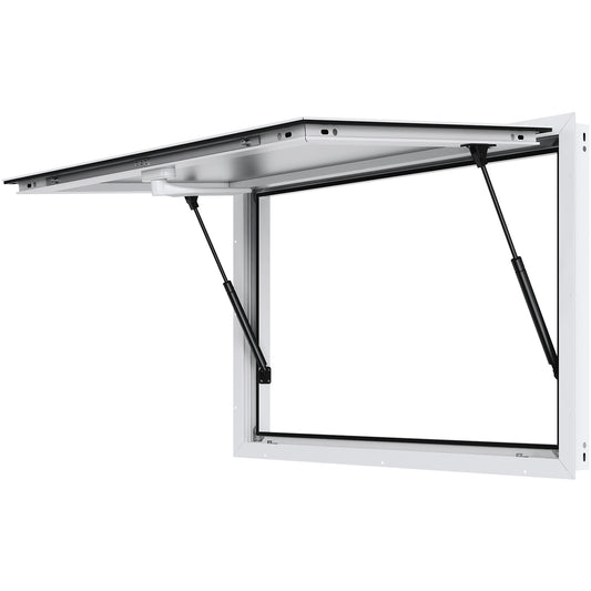 Foodtruck Luifel – Serveerruimte – Verkoopraam – Mobiele Verkoopwagen – Schuifraam – Aluminium Frame – 36x24 Inch – Hydraulisch Openend Met Slot