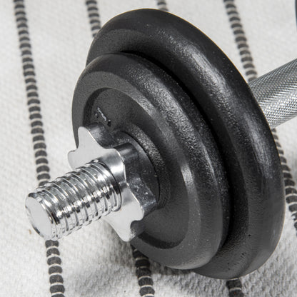 Dumbbell – Halter – Kettlebell – Gewicht – 2-in-1 Verstelbaar – 20 Kg Tot Gewicht – Roestvrij Staal – Zwarte Kleur