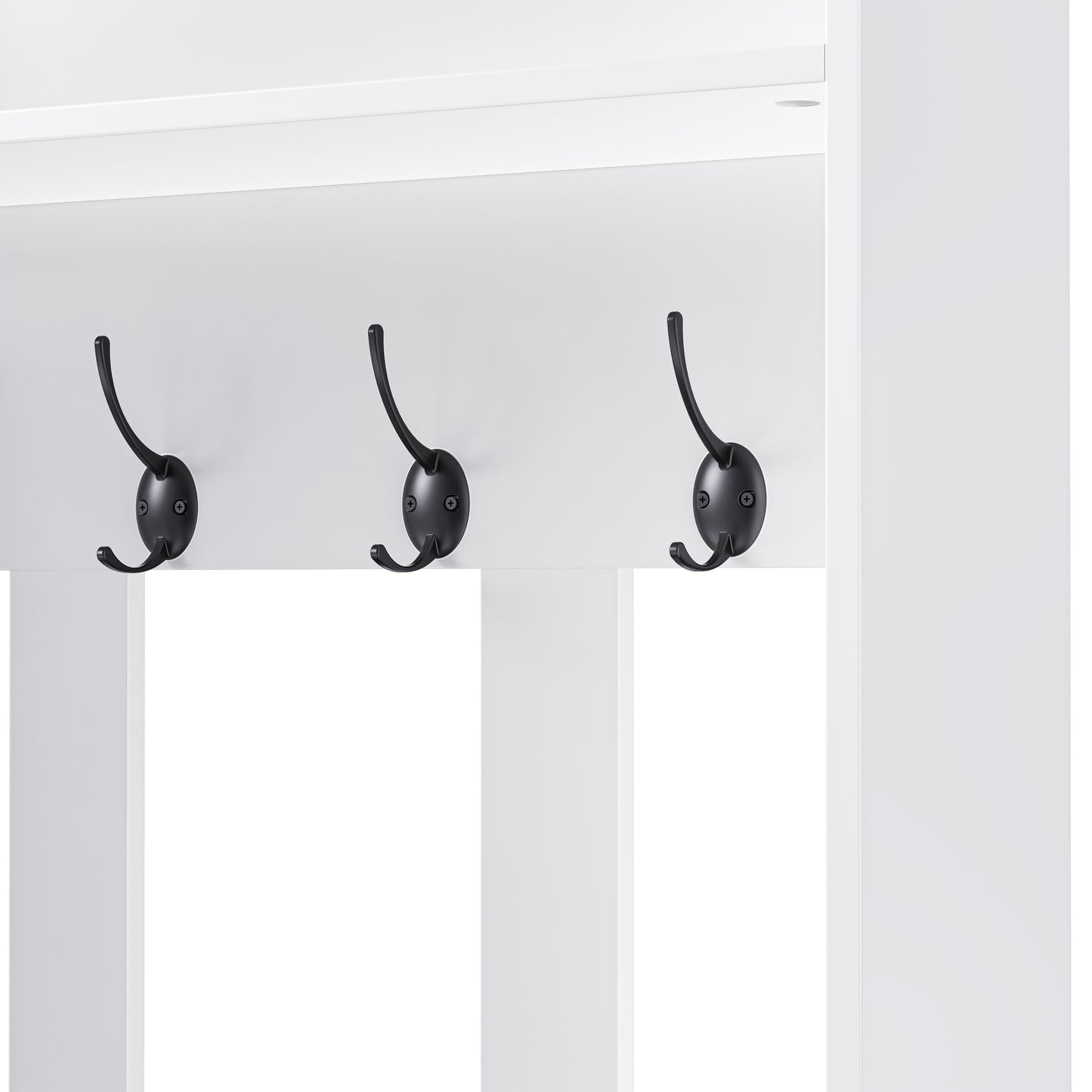 Garderobekast – Kapstok – Schoenenkast – Schoenbank – Halmeubel – 6-in-1 Multifunctioneel – MDF Wit – 100x35x180 cm – Anti-Kantel Veiligheid