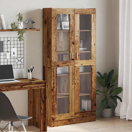 Sideboard Kast – Opbergkast – Vitrinekast – Staande Kast – Bergkast – Vintage Oud Hout Design – Verticale Ruimtebesparing – Eenvoudige Montage – Brún