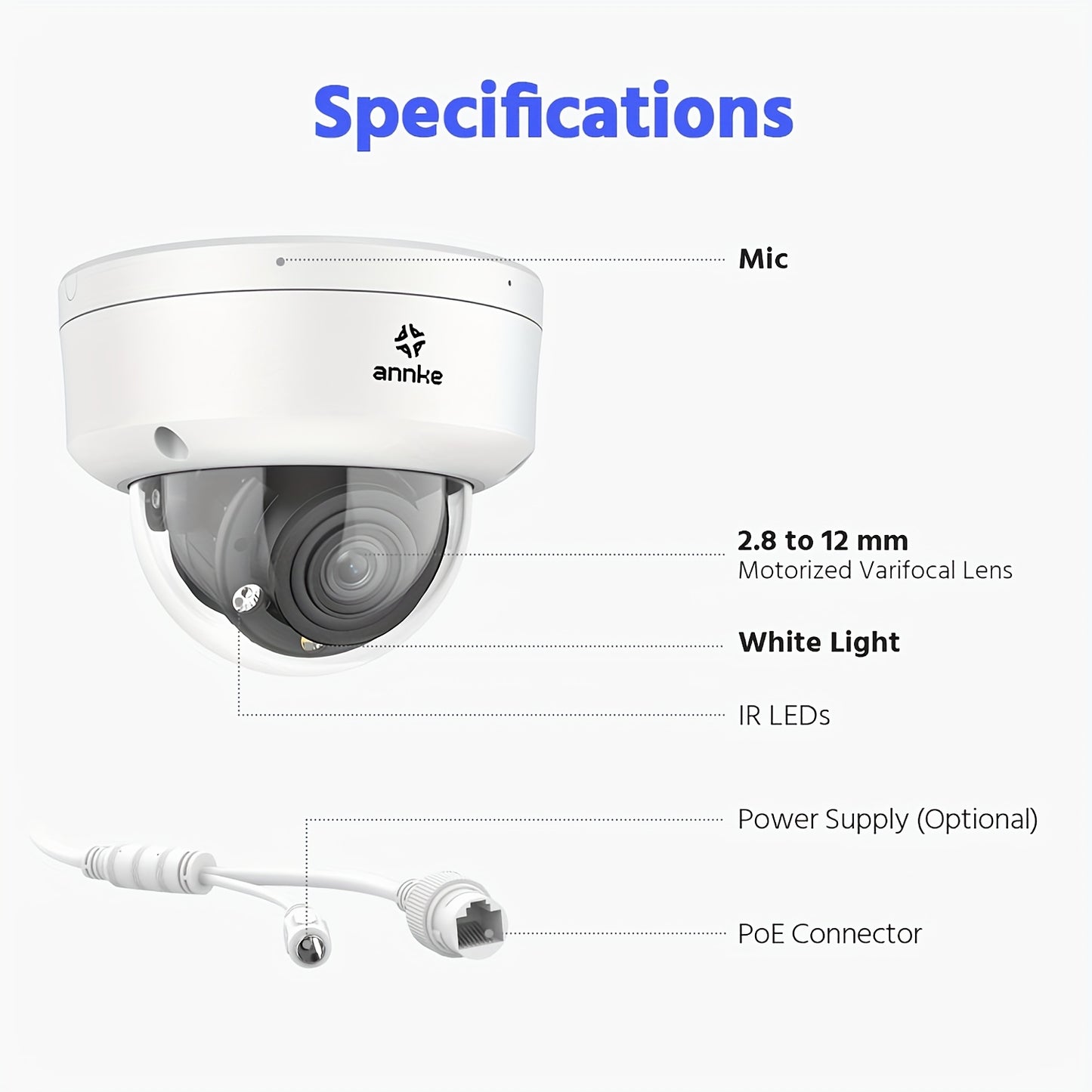 Beveiligingscamera – IP Camera – Surveillance Camera – Turret Camera – CCTV Camera – 8MP Ultra HD 4K Resolutie – 4x Optische Zoom Met Kleurennachtzicht