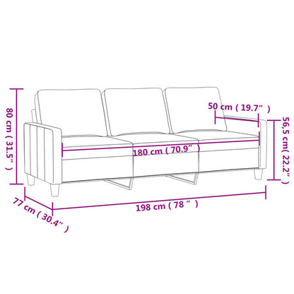 3-zitsbank – Sofa – Zitbank – Bankstel – Loungebank – Zacht Roze – Fluweel Bekleding – Stevig Houten Frame – 180 cm Breed