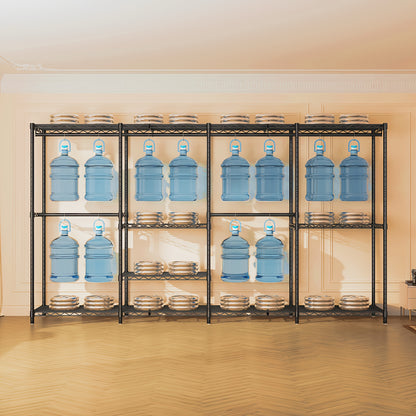 Kledingrek – Garderoberek – Kledingstang – Klerenhanger – Kapstok – Extra Groot – Carbon Staal – 11 Planken – 4 Kolommen – 4 Lagen – Hoog Draagvermogen 499 KG