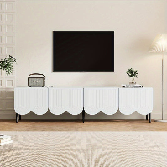 TV-Meubel – TV-Kast – TV-Standaard – Entertainmentmeubel – Dressoir – 177,8 cm extra lang – verstelbare planken met soft-close deuren