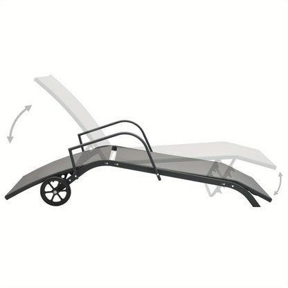 Zonnebed – Ligbed – Tuinbed – Zwembadbed – Stalen Frame – Waterbestendige Textilene – Verstelbare Rugleuning