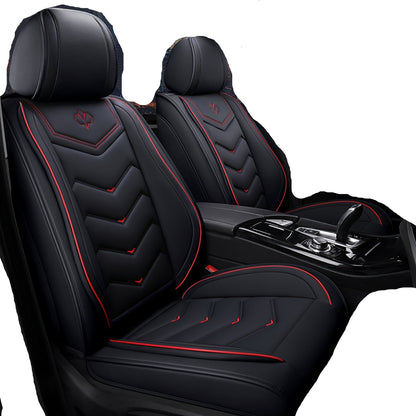 Stoelhoezen Auto – Autostoelhoezen Beschermhoezen Zitkussen Stoelbekleding – Volledige Set 5 Zits – Zwart Rood Kunstleer – Waterafstotend PU Leder – Verstelbare Bevestiging