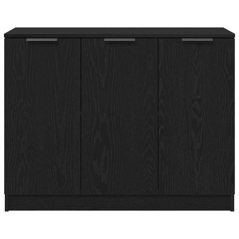 Dressoir – Opbergkast – Ladekast – Commode – Buffetkast – Zwarte Eikenlook – Compact 90,5x30x70 cm – Stevige Houtmix