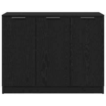 Dressoir – Opbergkast – Ladekast – Commode – Buffetkast – Zwarte Eikenlook – Compact 90,5x30x70 cm – Stevige Houtmix