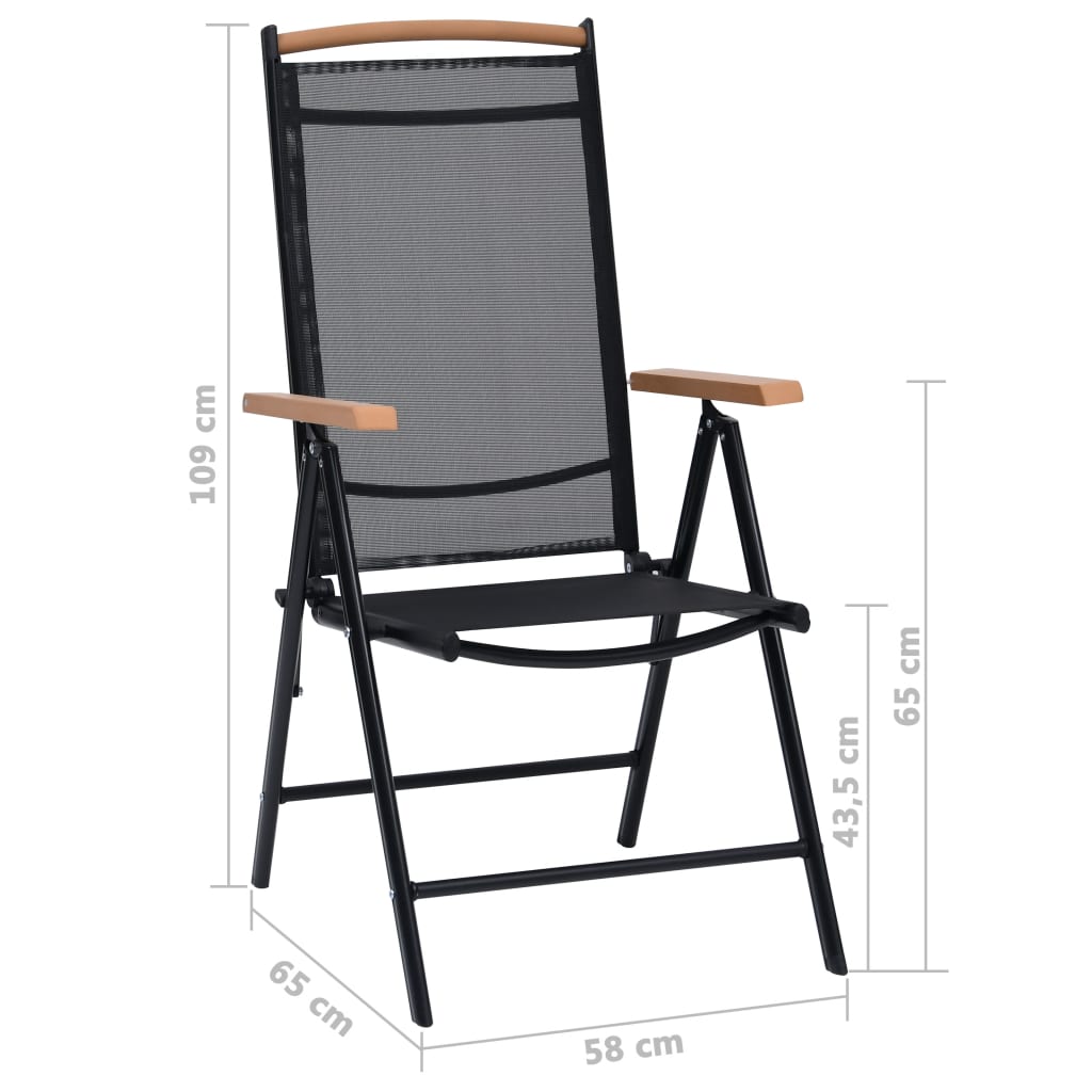 Tuinstoelen – Inklapbare Stoelen – Balkonstoelen – Aluminium Frame – Verstelbare Rugleuning – Weerbestendige Bekleding