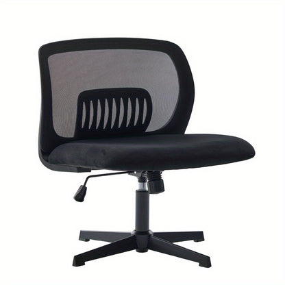 Armless Bureaustoel – Leesstoel Zonder Armleuningen – Draaibare Stoel – Rocking Chair – Zithoek Stoel Groen – Fluwelen Bekleding – Verstelbare Zithoogte