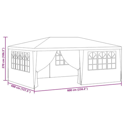 Partytent – Feesttent – Tuintent – Paviljoen – Opvouwbare Tent – Waterdicht – 4x6 Meter – 90 g/m² PE – Antraciet