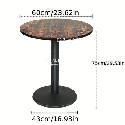 Ronde Eettafel – Rond Tafelblad – Bistro Tafel – Keukentafel – Cafétafel – 60x60x72 cm – Stevige Metalen Centrale Poot – Duurzaam Houten Blad
