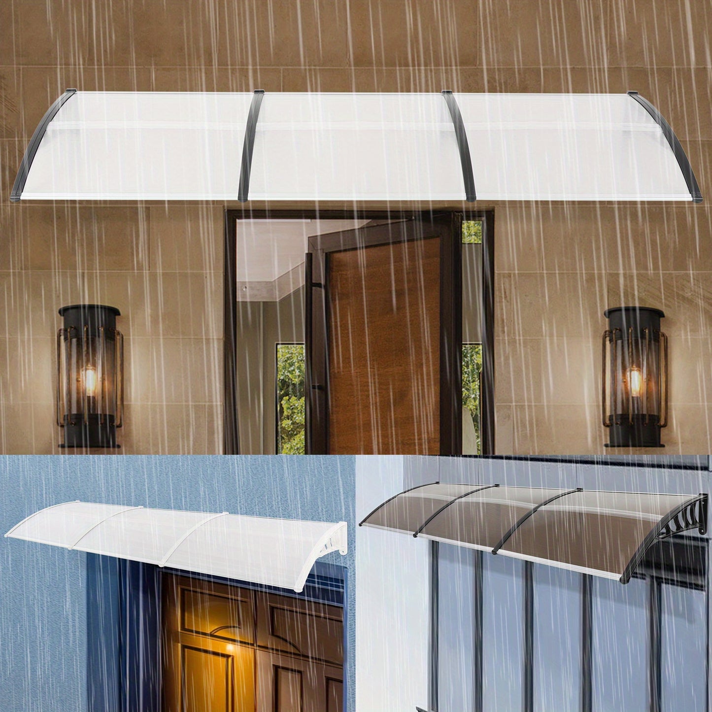 Deurkap Canopy – Boogluifel – Overkapping – Luifel – Zonnescherm – Weerbestendig Aluminium – 90 x 300 cm – Stijlvol & Duurzaam