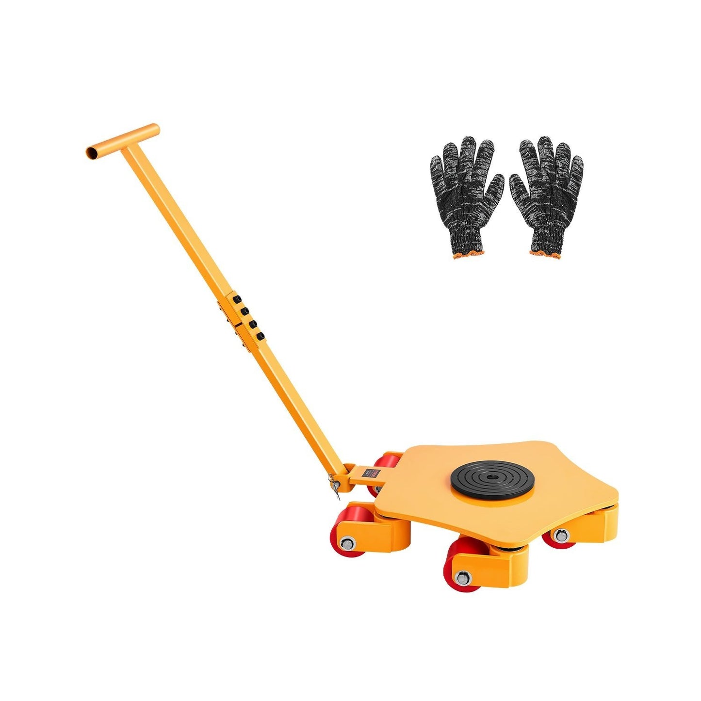 Machine Skate – Machineskruis – Rolplaat – Verplaatswagen – Machineroller – Gele variant – Draagkracht tot 4000 kg – 360° Draaibare Stuurplaat