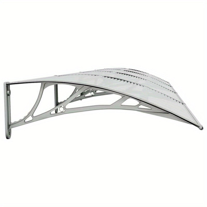 Doorluifel – Overkapping – Zonwering – Regenluifel – Voordeurbescherming – Grijs Transparant – Polycarbonaat – 400 x 75 cm – Weerbestendig & Lichtdoorlatend