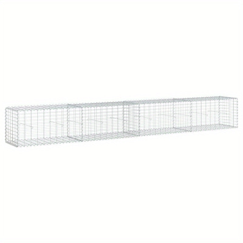 Gabionmand – Schanskorf – Schanskorfmand – Tuinafscheiding – Tuinmuur – Gegalvaniseerd Staal – Met Afsluitbaar Deksel – 400x50x50 cm
