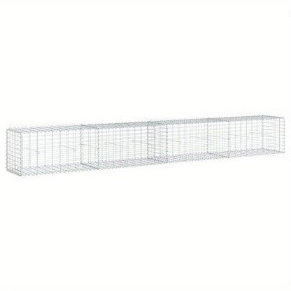 Gabionmand – Schanskorf – Schanskorfmand – Tuinafscheiding – Tuinmuur – Gegalvaniseerd Staal – Met Afsluitbaar Deksel – 400x50x50 cm