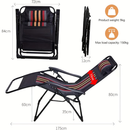 Tuin Loungestoel – Tuinstoel – Ligstoel – Balkonstoel – Vouwstoel – Extra Breed 72cm – Verstelbare Rugleuning met Bekerhouder