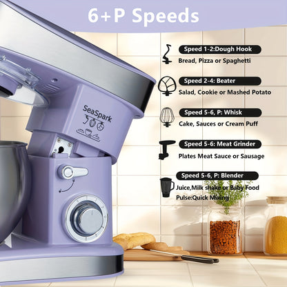 Keukenmixer – Mixer – Standmixer – Mengmachine – KitchenAid – Paars – 6-in-1 Multifunctioneel – 6,3 Liter RVS Kom – 6 Snelheden Met Pulsestand
