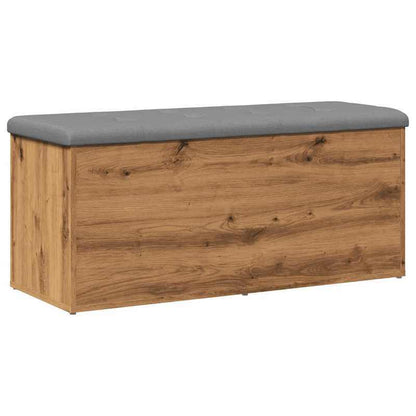 Houten Bank – Zitbank – Opbergbank – Bankje – Houten Opbergmeubel – Bruin – Massief Eikenhout – 102x42x45 cm – 3,2 Kubieke Voet Opbergruimte