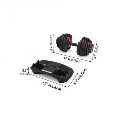 Verstelbare Halter – Dumbbell – Gewicht – Krachttraining – Fitness – 24 kg – Anti-slip Handvat – Duurzaam Metaal