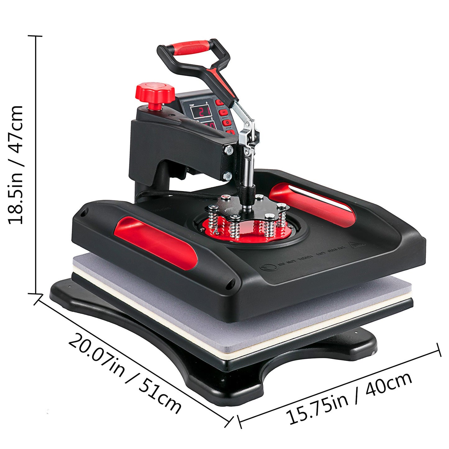5-in-1 Hittepers – Hittepers Machine – Sublimatiepers – Transferpers – T-shirt Pers – 38x38 cm Hitteplaat – Dual-Tube Verwarming 1000W