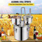 Alcohol distillateur - Distilleerketel voor Alcohol - 30L - Destilleerapparaat Etherische Olie - Maak zelf Bier, Wijn of Sterke Drank - Fermentatie set - Zilver