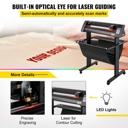 Vinylsnijder – Vinyl Cutter – Snijplotter – Snijmachine – Plotter – Ingebouwd Optisch Oog – 870 mm Snijbreedte – LED-Display