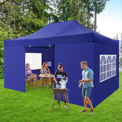 Partytent – Tent – Overkapping – Luifel – Zonnescherm – 3x4,5 Meter – 4 Zijwanden – 3 Verstelbare Hoogtes – Stevig Lichtgewicht Frame – Water- en UV-bestendig Polyester