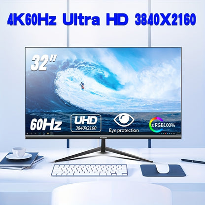 32-inch 4K Monitor – UHD Computerscherm – Frameloos Scherm – IPS Scherm – VESA Monitor – 60Hz Verversingssnelheid – Direct Facing Design