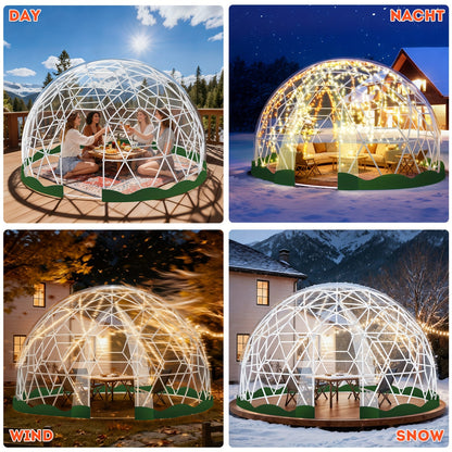 4.6m Koepeltent – Iglo Tent – Dome Tent – Tuinkas – All-Weather Tent – 10-Persoons – Stevig ABS Frame – Wind- en Sneeuwbestendig