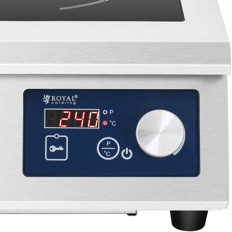Inductiekookplaat – Inductie Kookplaat – Elektrische Kookplaat – Draagbare Kookplaat – Vrijstaande Kookplaat – 33 cm Diameter – 5000W Vermogen – Roestvrij Staal