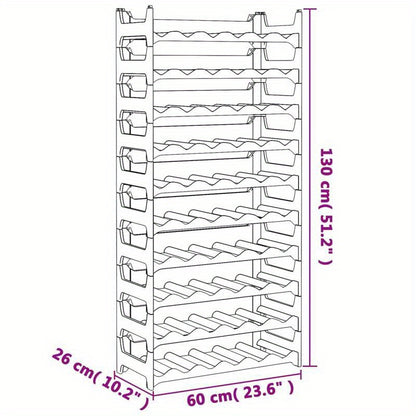 Elegant 60-Bottle Stackable Wine Rack - Durable PP Material, Sleek Black Design for Modern Kitchens & Living Rooms, Ideal for Displaying Wine Collections, Wine Lover Gifts