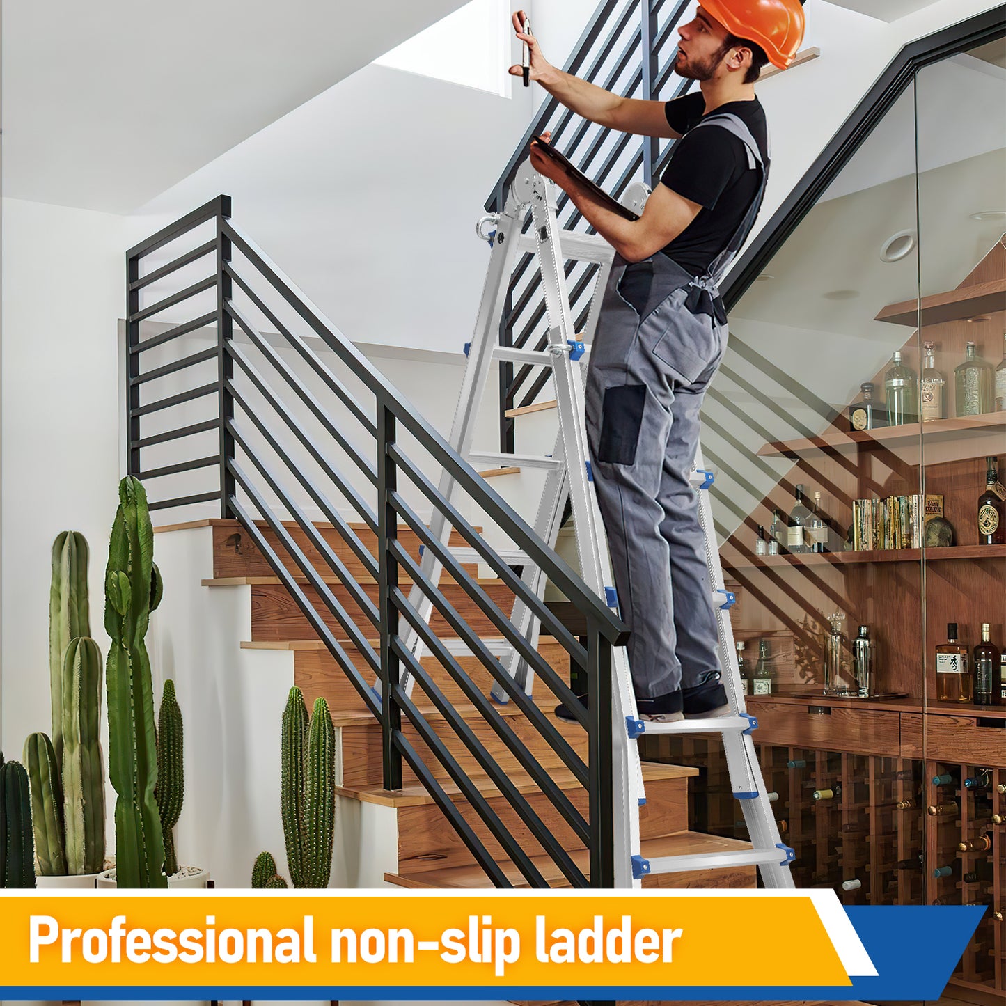 Multifunctionele Telescopische Ladder – Uitschuifladder – Vouwladder – Steigertrap – Werkplaatsladder – Aluminium – Verstelbare Hoogte Met Veiligheidsslot