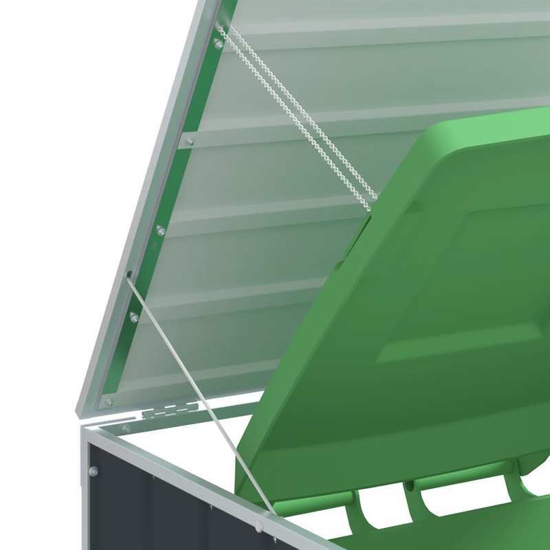 Buitenafvalbak – Afvalcontainer – Afvalbak Met Slot – Afvalopvang – Vuilnisbak – Stevig Stalen Materiaal – Weerbestendig Antracietgrijs – 142x81x112 cm