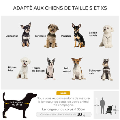Inklapbare Huisdier Buggy – Dierenwagen – Hondenwagen – Kattenwagen – Wandelwagen – Zwart – Stevig Metaal Frame – 4 EVA Wielen